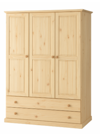 Wardrobe – 3 Doors Hang and Pack + 2 Drawers